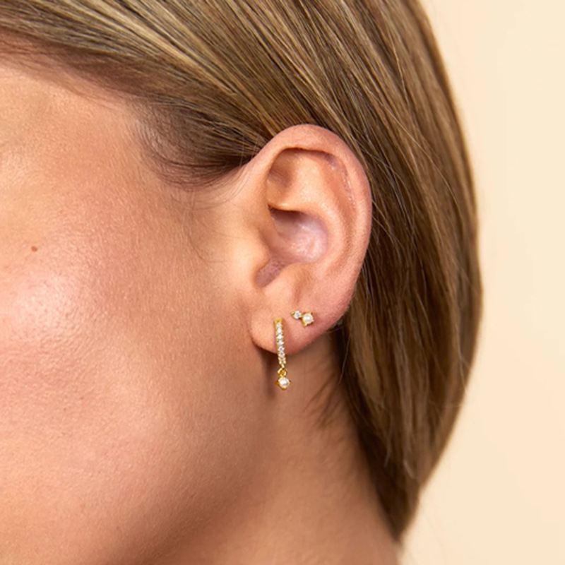 Fashion Devilu0027S Eye Snake Sterling Silver Zircon Ear Studs 1 Piece