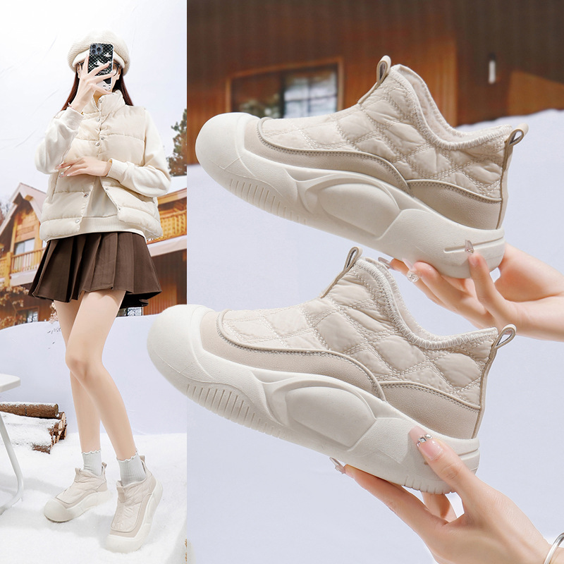 Women's shoes cotton shoes 2024 winter new style plus velvet…