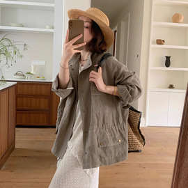 亚麻薄复古防晒松弛感衬衫外套女新夏季韩系装感衬衣衣