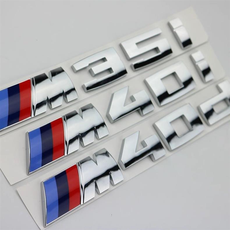 Suitable for BMW X2, X3, X4, X5, M35i, M40i, M40d, and M50i models; used for modifying the rear emblems and engine displacement badges