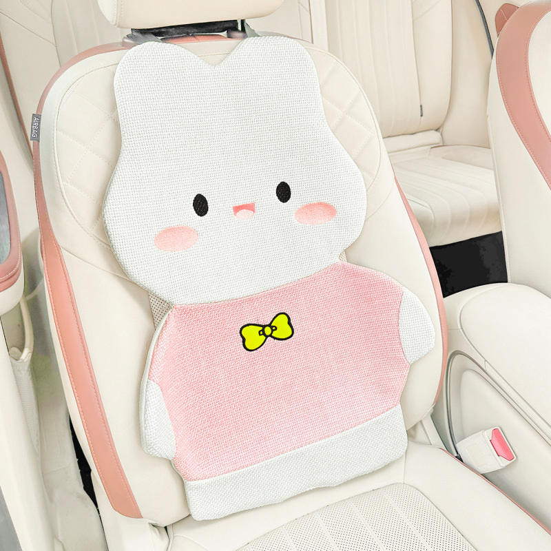 オールシーズン対応の夏用カーシートクッション、リネン通気性車後部座席2025新しいかわいいカーシートクッション|undefined