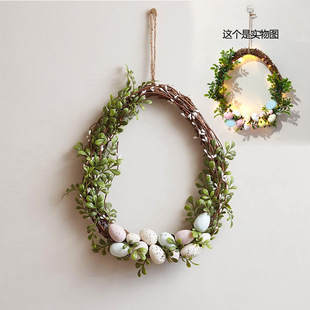 Fu Yuan Amazon cross-border Easter wreath egg simulation egg wreath spring simulation flower wreath decoration