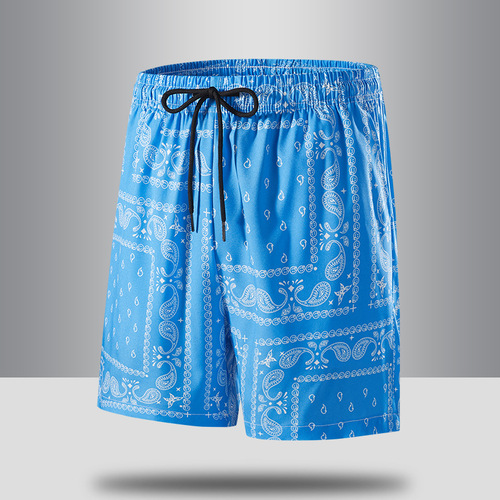 Beach pants men's summer trend loose beach waist kernel flower high street sports five-pointers casual shorts