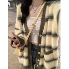 日系复古慵懒风开衫毛衣女秋冬设计感小众春秋针织衫宽松上衣外套