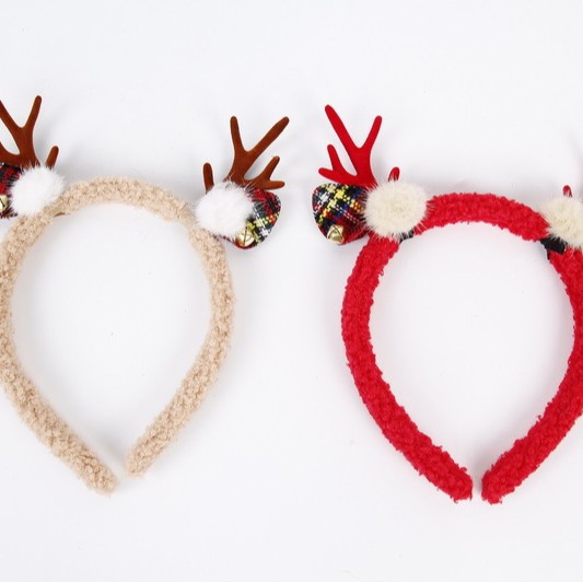 Navidad mori flocado corbata diadema decoración adultos niños decorativos accesorios para el cabello lindo hada banda para el cabello accesorios de clip para el cabello