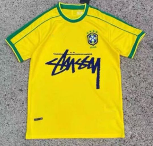 Stussy Jersey Brasil Flamengo Italia Edición conmemorativa Portugal París Francia Uniforme de fútbol