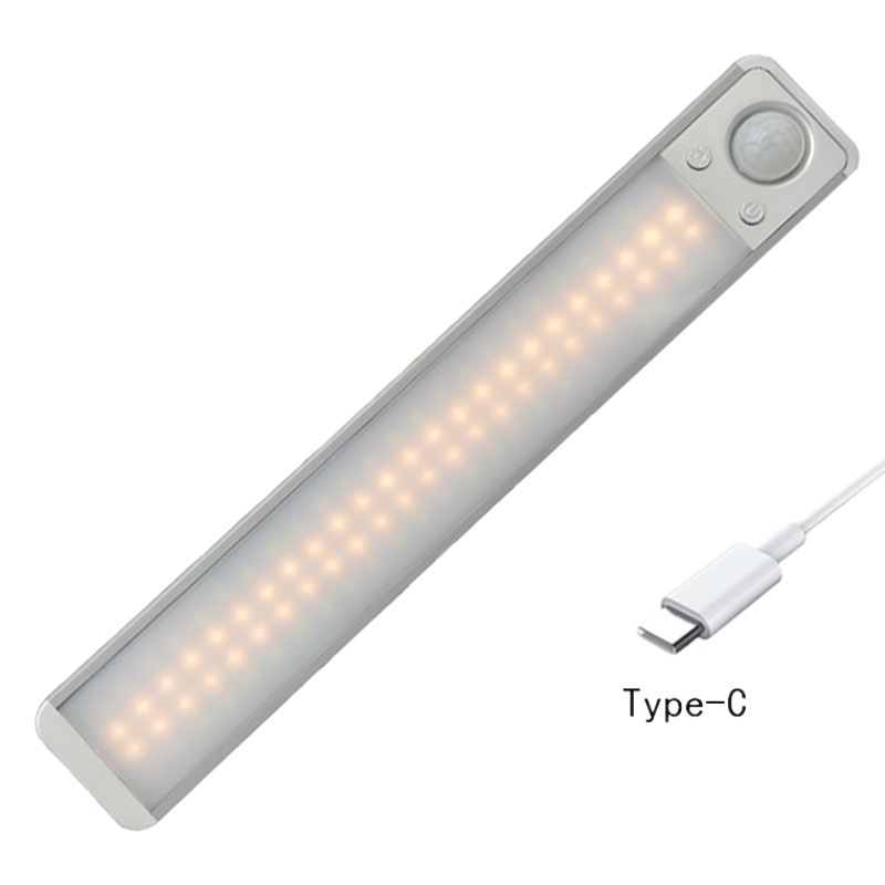 Tira inteligente LED recargable luz del sensor del cuerpo humano gabinete de pared luz del Gabinete batería armario luz USB Luz de la noche del pasillo