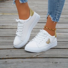 L 93526 Golden Heart Sneakers ��ɫ���İ�Ь ���R�d�W���羳