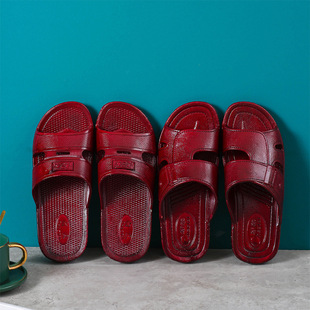 Four Seasons Bathroom Beach Leisure Comfortable PVC Men's Sandals and Slippers Adult Outer Wear One-Word Open Toe Simple Style
