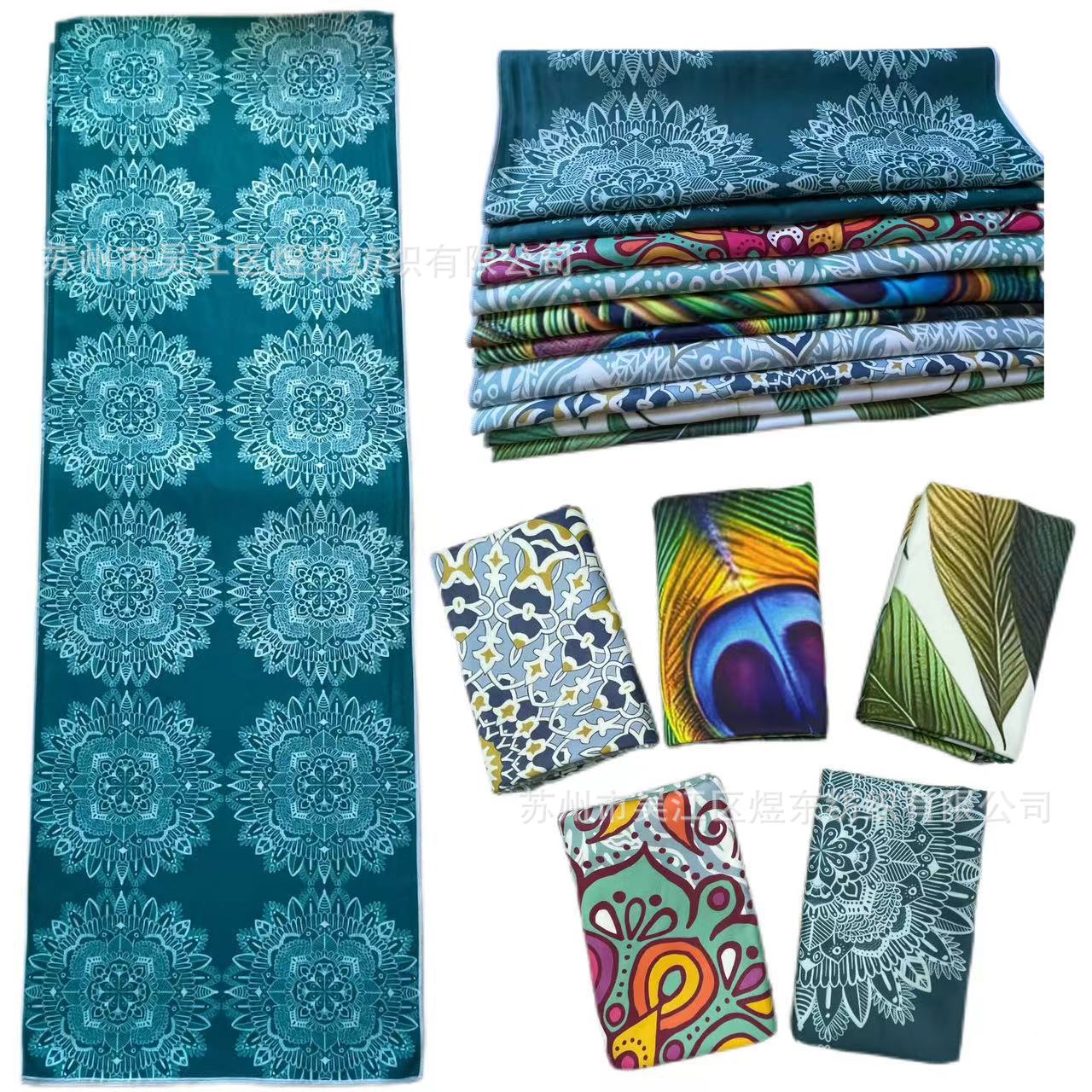 Cross-Border Double-Sided Velvet Sweat-Absorbent Anti-Slip Yoga Towel for Women's Sports Fitness Yoga Machine Washable Portable Quick-Drying Sanitary Printing