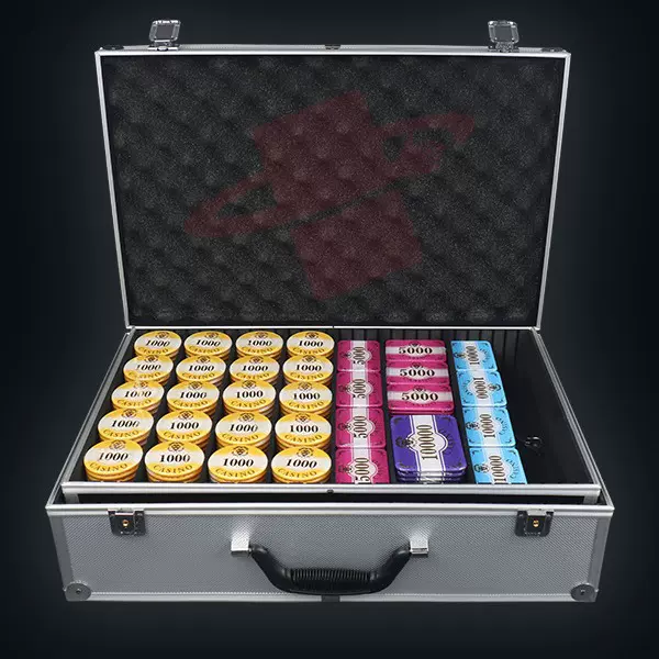 MIR二层水晶防伪筹码套装芯片筹码百家乐筹码德州扑克烫金筹码