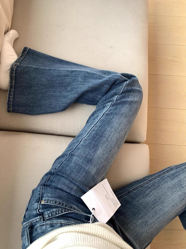 Retro High-Waisted Bootcut Jeans for Women in Autumn Plus Size Fat Elastic Slimming Slimming Non-Stick Leg Flared Long Pants