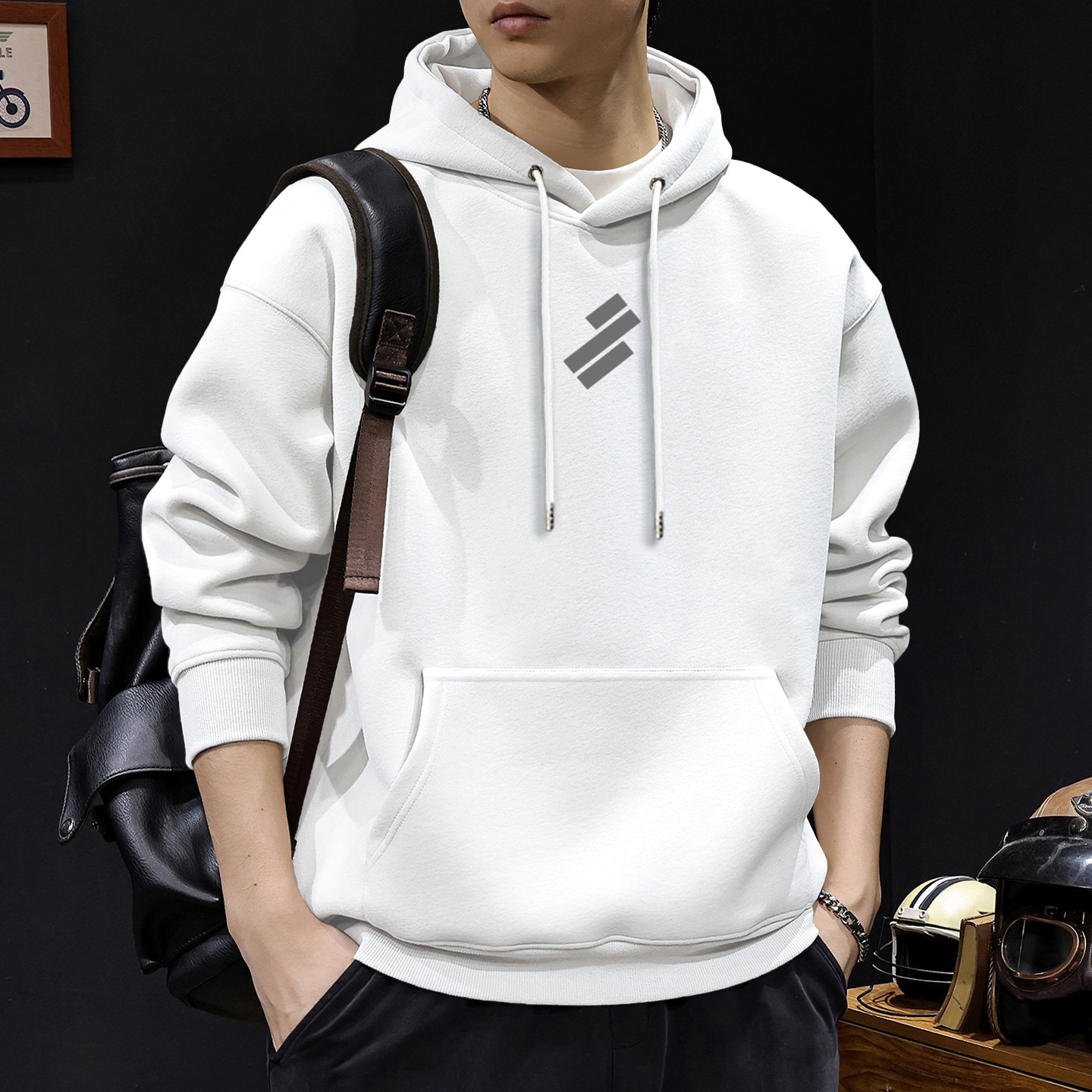 Japón suelto encapuchado otoño y invierno chaqueta de hombre nuevo chaqueta de letras retro hombre chaqueta de marca de moda pesada