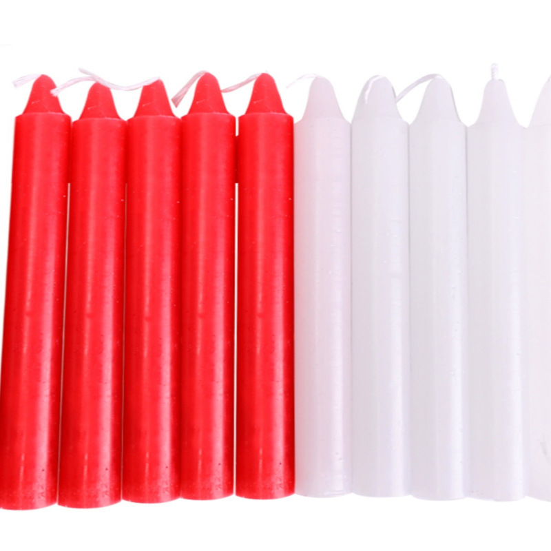 Iluminación doméstica de vela blanca, apagón de emergencia, prevención de desastres, lámpara de mantequilla roja sin humo, candelabros inodoro