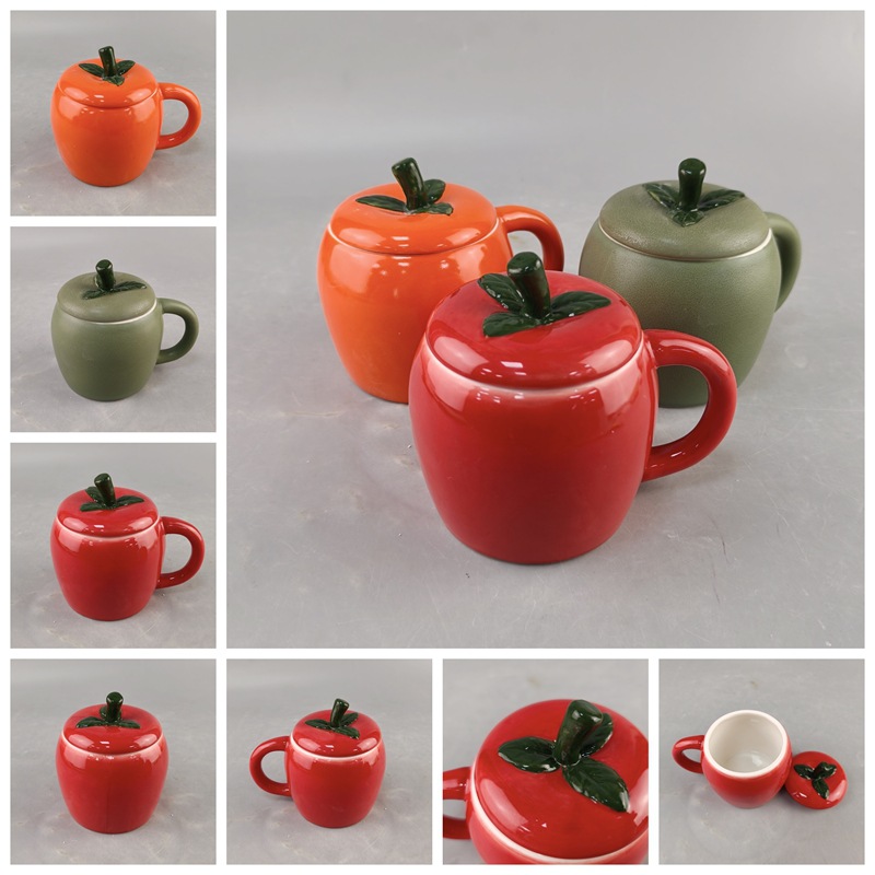 Creative Tomato Ceramic Coffee Mug For Office And Christmas Gift_voghion.com