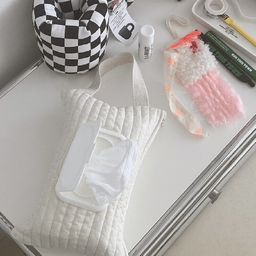 ins style Korean version car tissue box cute baby stroller tissue bag portable removable flip-top tissue box