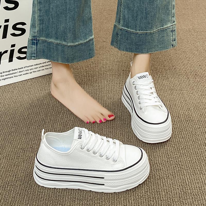 Zapatos de lona de comercio exterior de tamaño grande transfronterizo nuevos zapatos blancos image 3