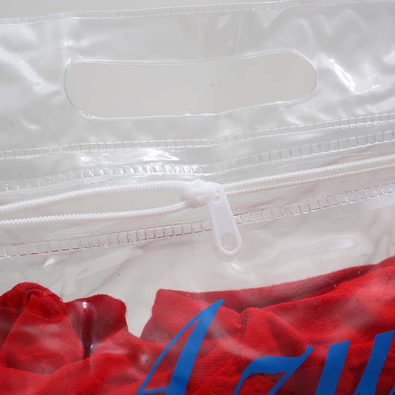 Factory Direct Sale, One Side Frosted, One Side Transparent PVC Tote Bag, Clothing Zipper Bag, Gift Packaging Bag