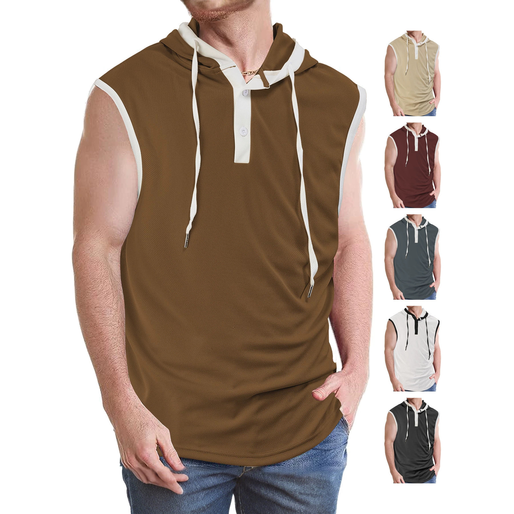 Verano Amazon nuevo polo comercio exterior transfronterizo músculo europeo y americano fitness chaleco de los hombres transpirable de secado rápido