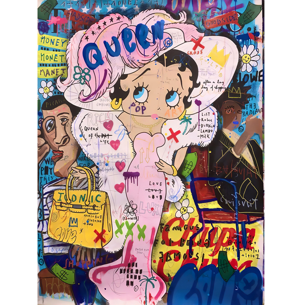 Beautiful dress girl poster Street graffiti art poster Banksy wall art print 5