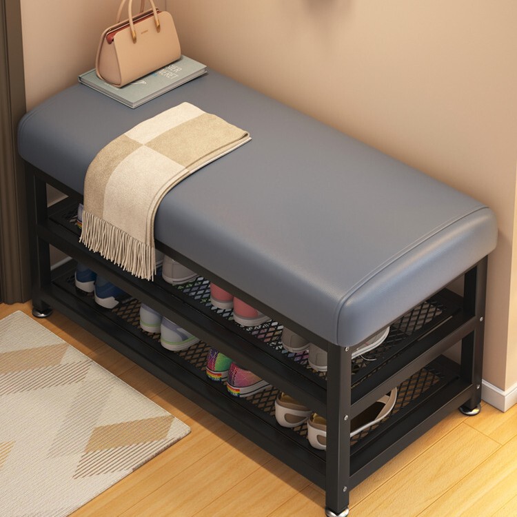 Shoe-Changing Bench for Home Use at the Entrance, Can Be Used for Sitting and Storing Shoes, Shoe Rack for Entryway, Light Luxury and High-End Feel, Long Bench for Wearing Shoes at the Entrance