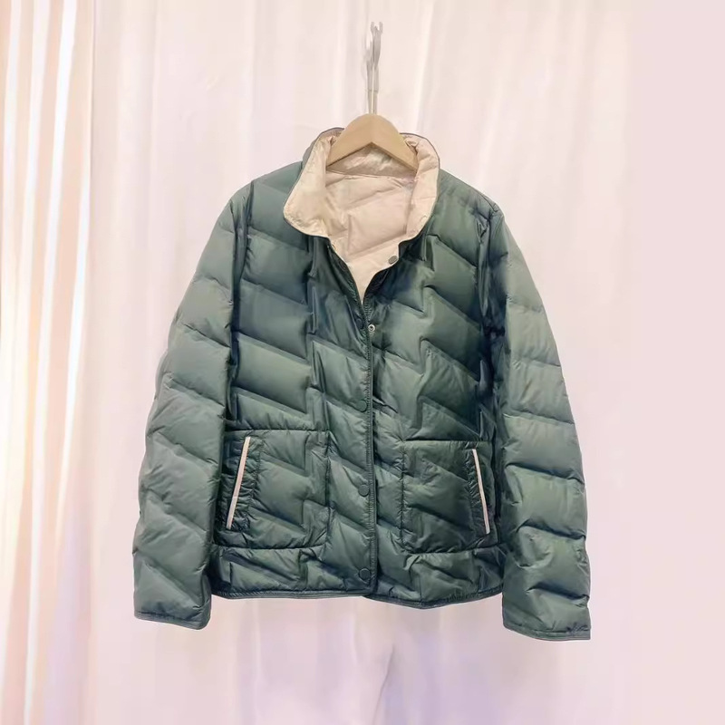 White Duck Down Light Short Vertical Collar Rubber Down Jacket Women's 2024 Winter New Fashion Small Warm Jacket White Duck Down Light Short Vertical Collar Rubber Down Jacket Women's 2024 Winter New Fashion Small Warm Jacket