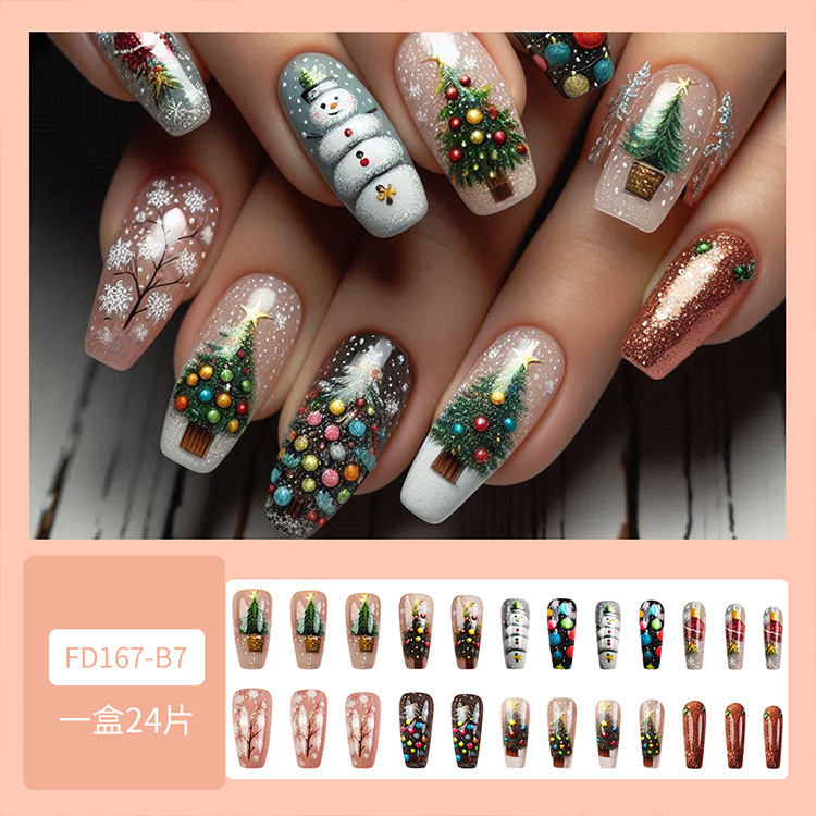 Nueva colección de uñas de navidad desgaste de uñas falsas transfronterizas desgaste de uñas parche de uñas pieza de uñas al por mayor de uñas