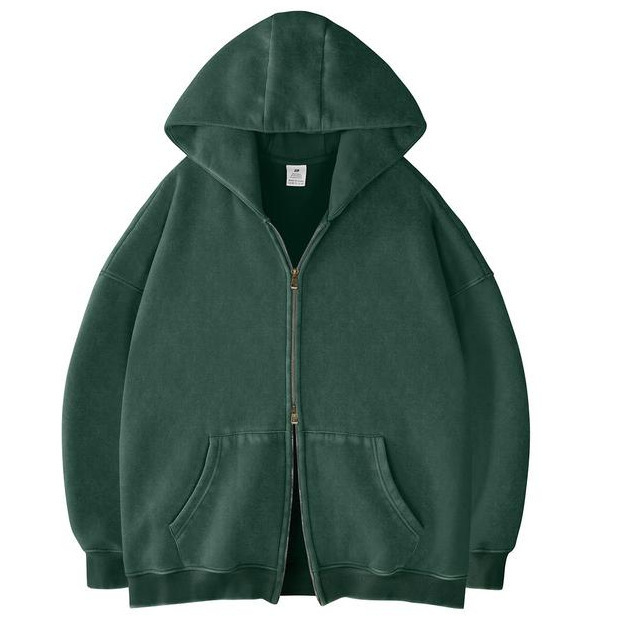 2025 Women's Men's Zipper Hoodie Oversized Hoodie Heavy Zipper Sweatshirts Retro