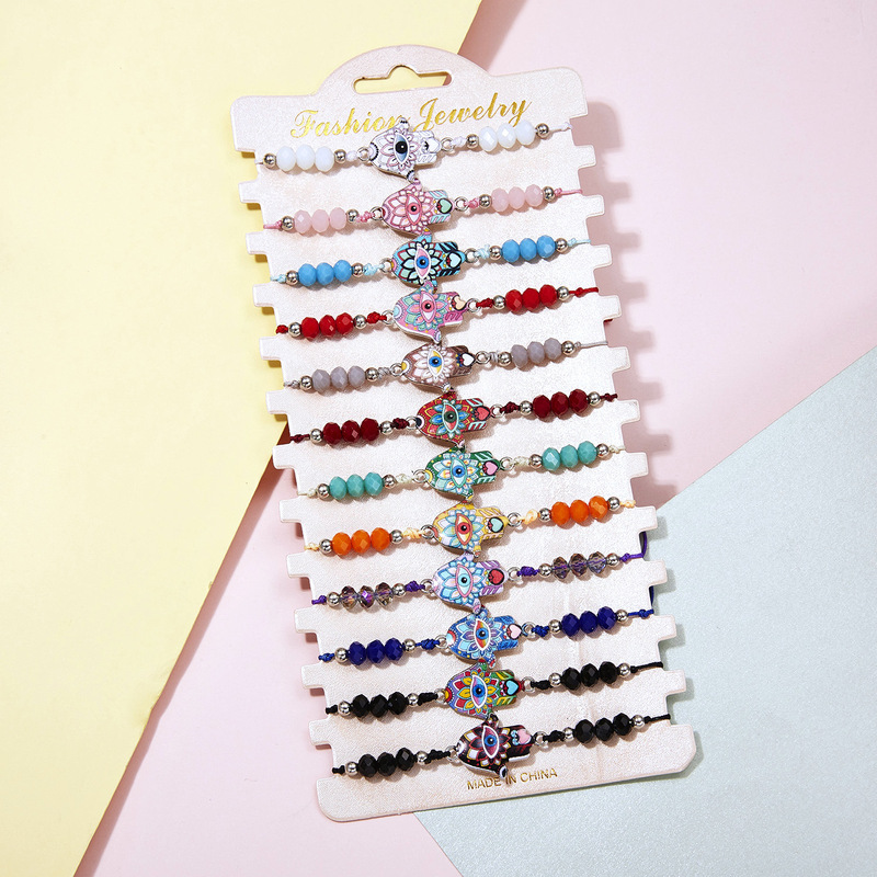 Cross-border New Unicorn Starfish Whale Mafa Emperor Palm Evil Eye Set Dripping Oil Bracelet Braided Promotion Bracelet