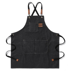 Trade Thick Canvas Denim Apron Logo Barber Bakery Coffee Garden Restaurant Work Apron Workwear