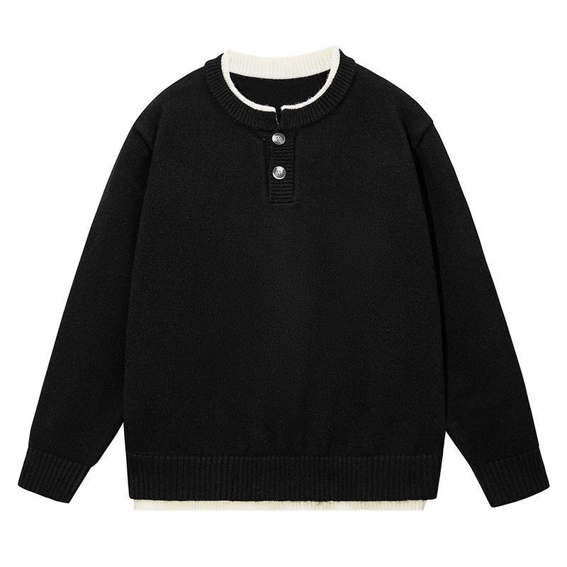 2026秋季运动风格圆领罗纹底摆宽松型长袖男针织衫透气腈纶面料，男装针织衫/毛衣，星座614