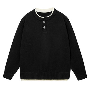 2026秋季运动风格圆领罗纹底摆宽松型长袖男针织衫透气腈纶面料，男装针织衫/毛衣，星座614