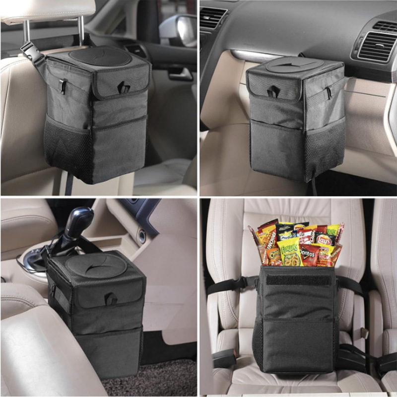 Amazon's Best-Selling Waterproof Car Trash Can, Foldable Car Peel Box, Seat Back-Mounted Car Supplies Storage