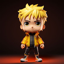 定制PVC注塑公仔玩具黄头发运动风动漫胸章塑料加工生产潮玩玩偶