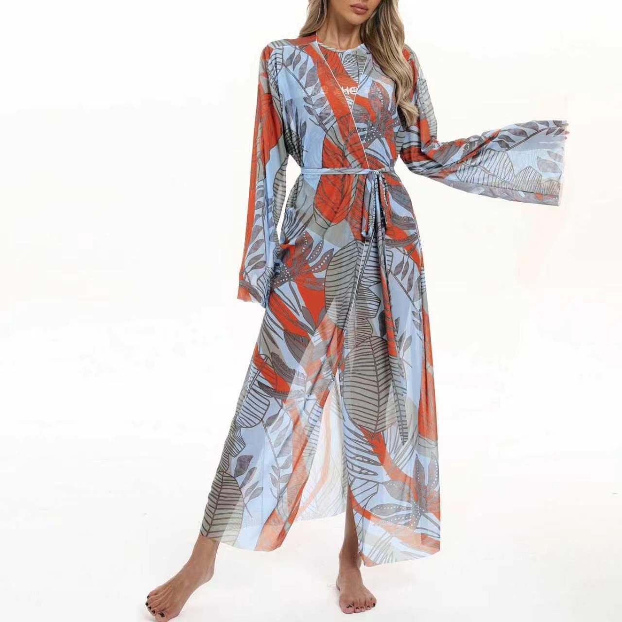 Traje de baño ruso 2025 para comercio exterior, vestido playero informal de malla con protección solar, estilo Amazon image 8