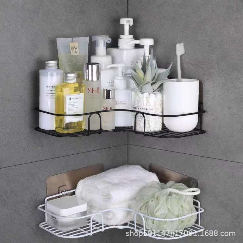 Punch-free kitchen triangle storage rack...