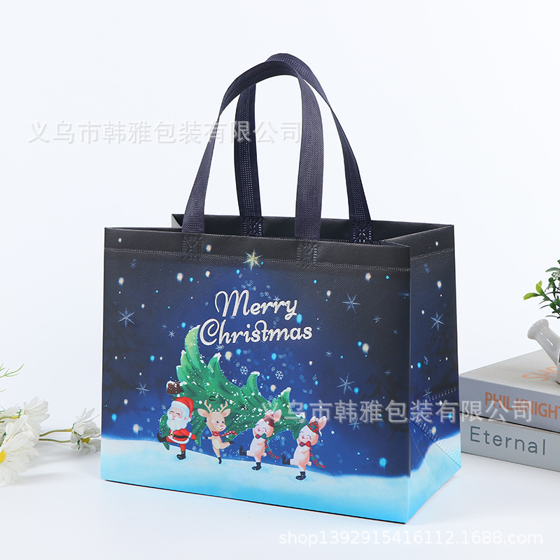 Transfronterizo Amazon spot recubierto de Navidad bolsa no tejida bolsa de compras bolsa de regalo fábrica de bolsos al por mayor