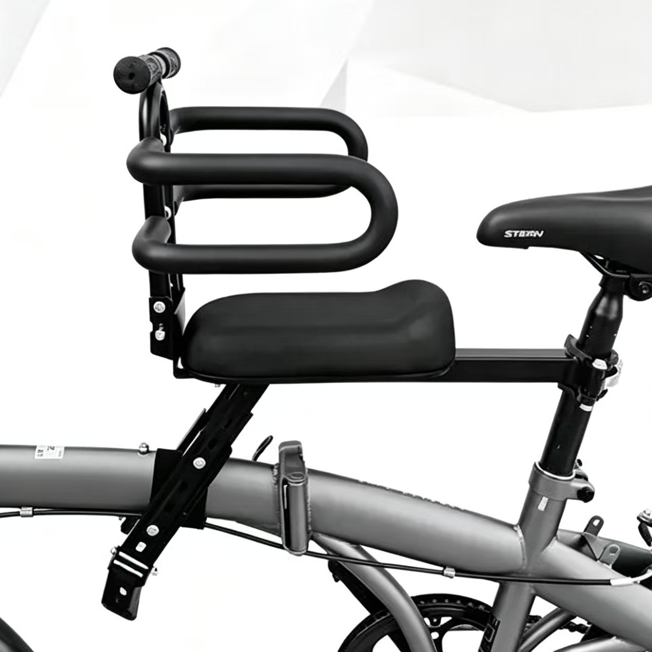 Asiento de coche plegable para niños bicicleta eléctrica portátil rápido desmontaje y montaje de asiento delantero fábrica al por mayor