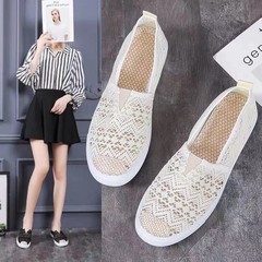 Women's Summer New Slides, Old Beijing Fabric Shoes, Single Shoes, Breathable, Anti-Slip, Soft Sole, Versatile, Suitable for Middle-Aged and Elderly Mothers