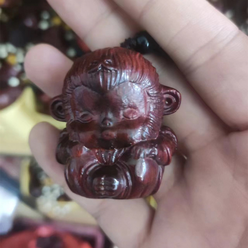 工場卸売紫檀手彫り木彫り貔貅財神ペンダント工芸品、ライブストリーミングや屋台で人気商品|undefined