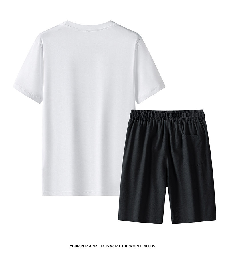 Herrenbekleidung Grenzüberschreitender Sportanzug Herren Sommer dünn schnell trocknend kurzärmeliges T-Shirt Shorts locker große Größe Lauffitness zweiteiliger Anzug_voghion.com