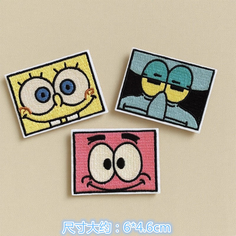Self-Adhesive Cartoon Embroider Stickers, Badges, Animal Cloth Stickers, Clothing Bags, Decorative Decals, Repair Patches, Patch Stickers