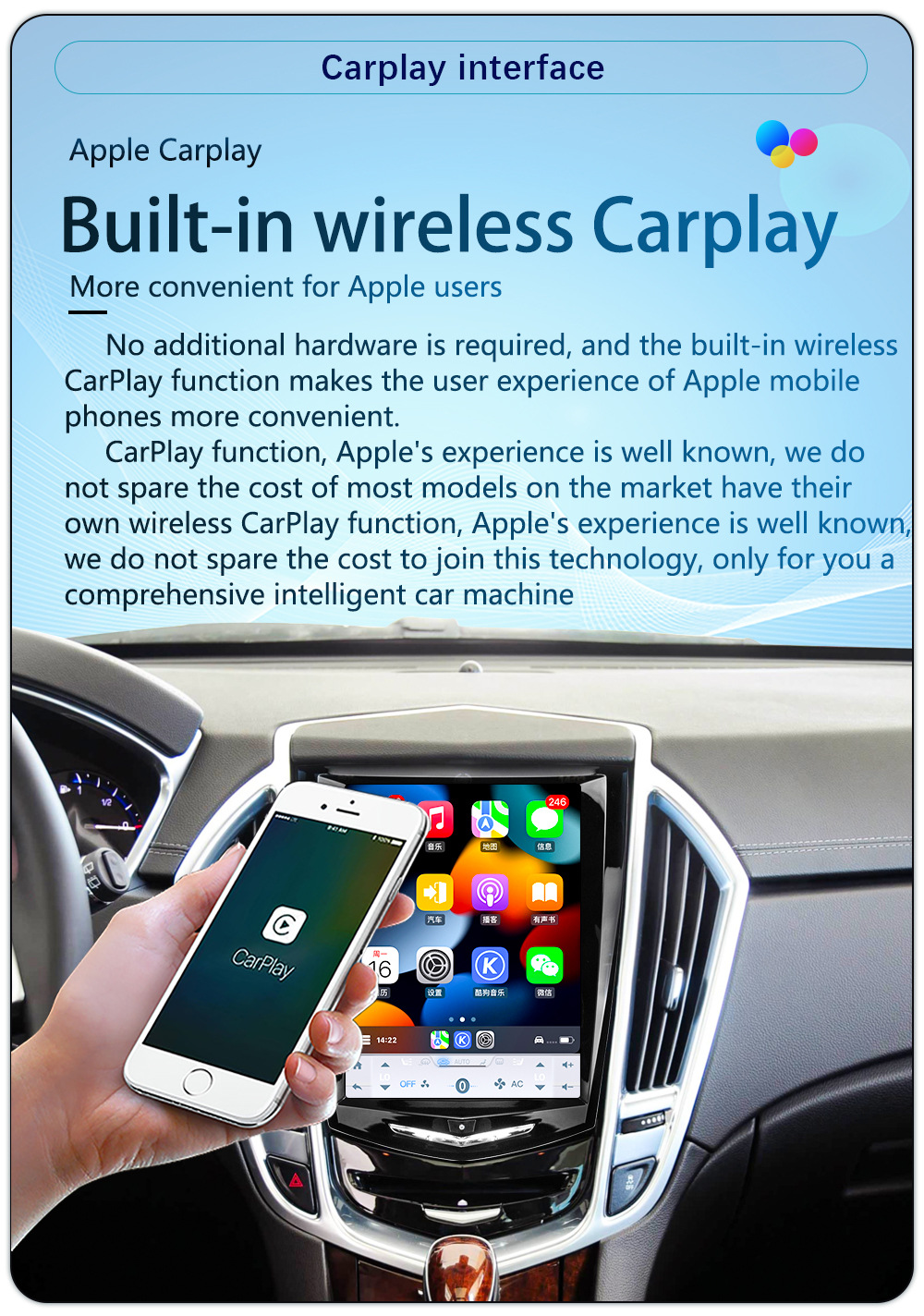 Suitable for Cadillac Ats Atsl Cts Xts Srx Modified Central Control Large Screen Wireless Carplay Navigation