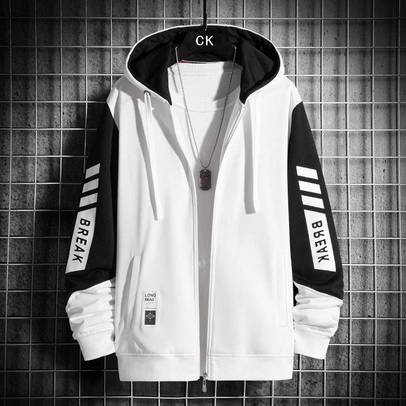 Men's jacket with hood, youth casual coat, cardigan, fleece-lined hooded sweatshirt jacket for men Men's jacket with hood, youth casual coat, cardigan, fleece-lined hooded sweatshirt jacket for men