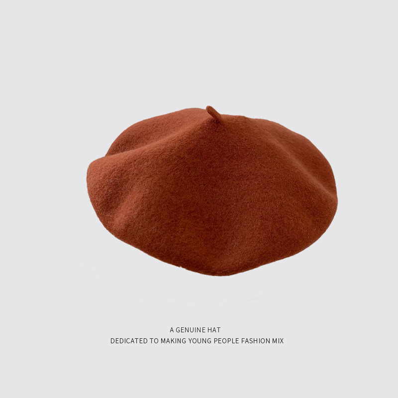 77g Weight Beret Hat Hats Type Daily Occasion Solid Color Pattern Winter Season Women'S Gender Sewing Design Simple Style Style Eaveless Rim Women'S Simple Style Solid Color Sewing Eaveless Beret Hat 28