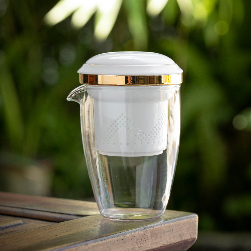 Thickened glass bubble teapot filter flower tea brewing device green tea office Gongfu tea set ceramic