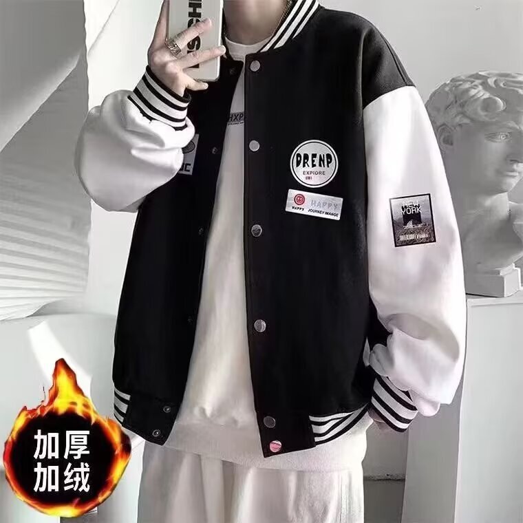 Trendy American Baseball Jacket for Men 2025 Spring and Autumn New Style Youth Student Loose Casual Long-Sleeve Coat for Men Trendy American Baseball Jacket for Men 2025 Spring and Autumn New Style Youth Student Loose Casual Long-Sleeve Coat for Men