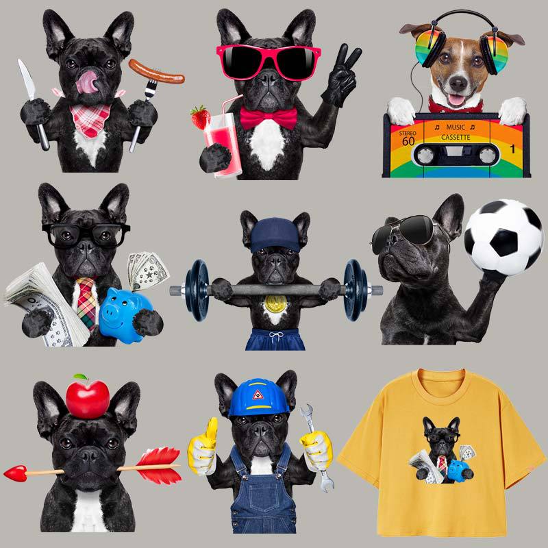 新款可爱狗狗系列印花烫图 烫画厂家直供热转印烫画高弹耐水洗