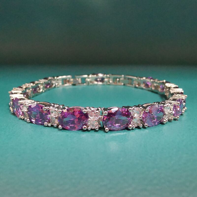 Cross-border supply factory direct egg-shaped bracelet European and American bracelet platinum-plated crystal ladies hand Wholesale Wholesale Tourmaline