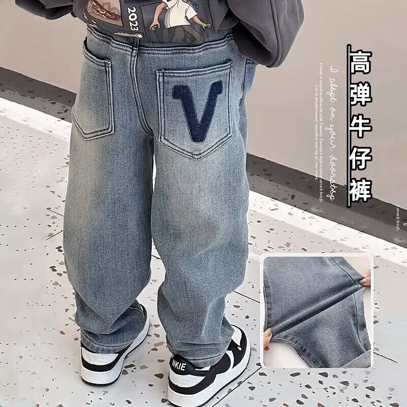 Elastic demi-season jeans for boys
